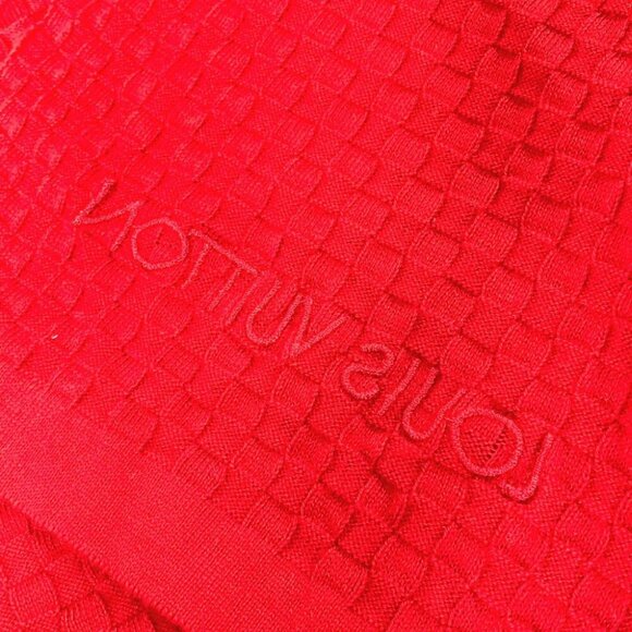 LOUIS VUITTON M75131 Echarpes micro Damier Scarf cotton / Cashmere Red - Picture 2 of 12